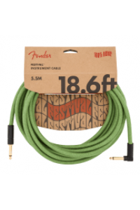 Fender Festival Hemp Instrument Cable  Straight / Angled 18.6' Green